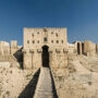 citadel of aleppo. aleppo, northern syria. the inner gate of the citadel.