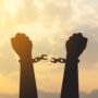 silhouette hand with chain is absent