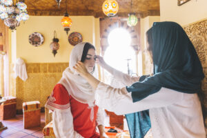 two muslim women restaurant