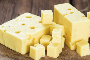 portion of cheese (close up shot)