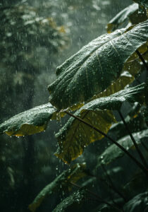 rain kissed foliage close up nature s embrace