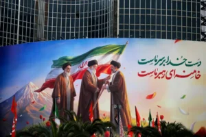 banner for irans supreme leader mojtaba khamenei displayed in tehran 1