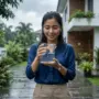 woman collecting rainwater outdoors 20260928091900