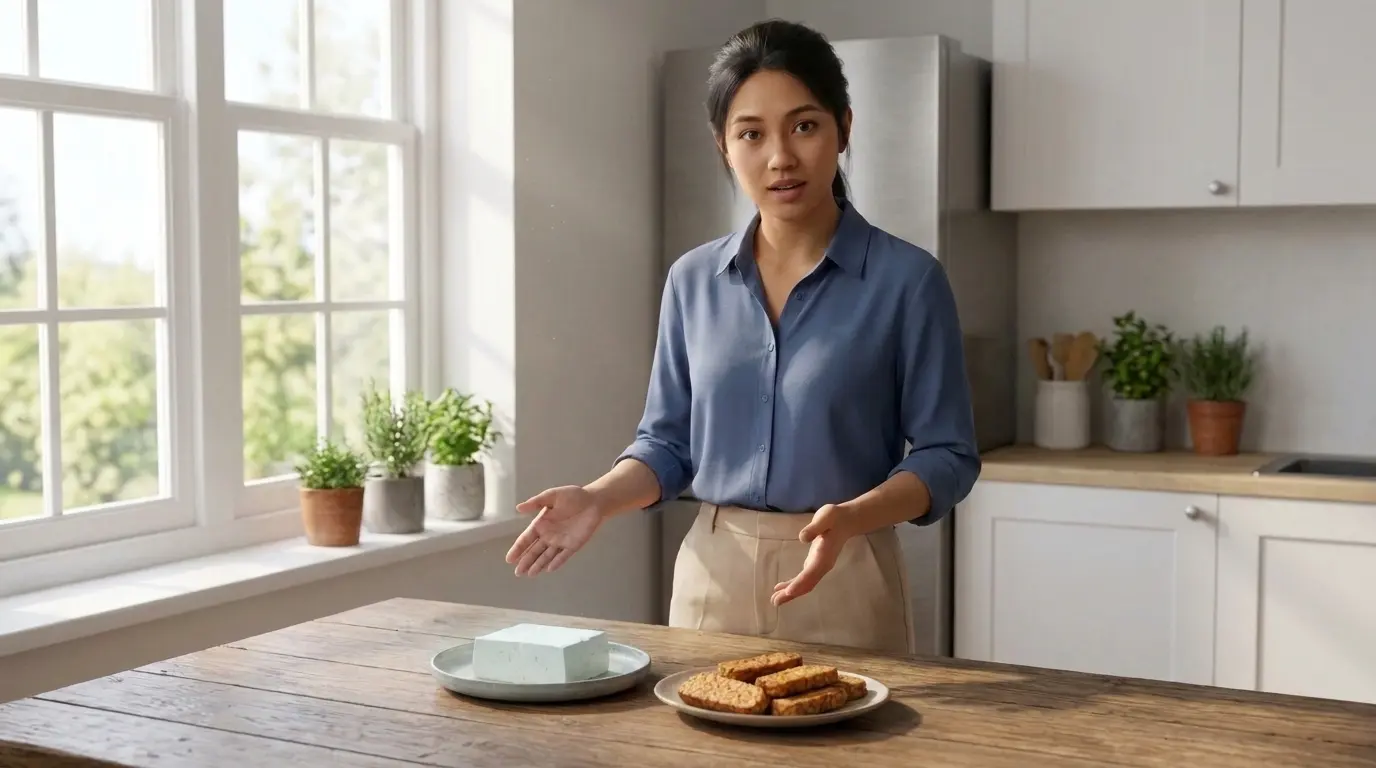 woman presenting food in kitchen 20261003115821